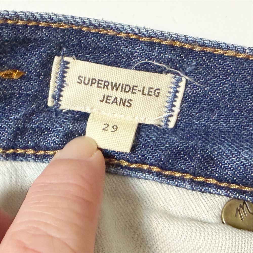 Madewell Superwide-Leg Jeans 29 Denim Trousers Indigo High Rise Wide Leg - Picture 9 of 12